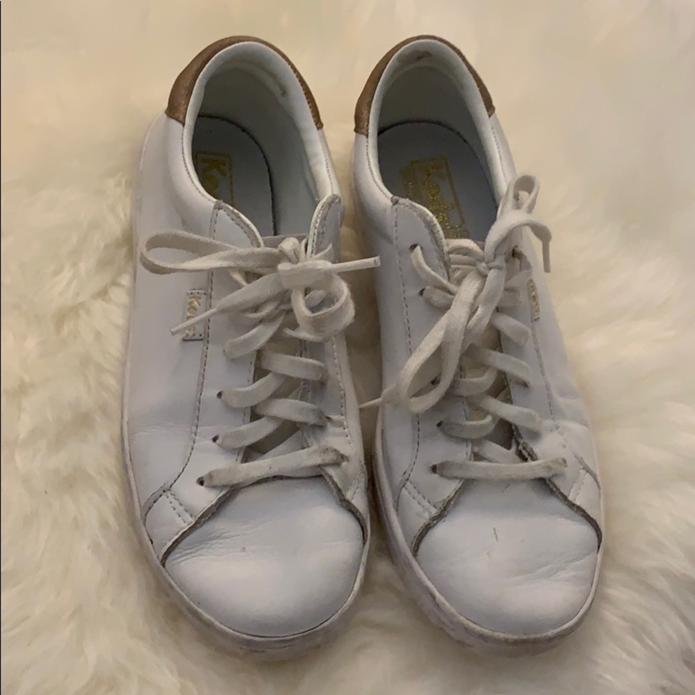 Keds leather sneakers with rose gold detail